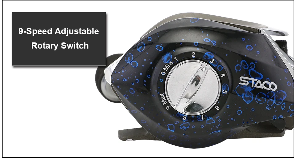 GLUREE Plastic Baitcasting Fishing Reel 13+1BB 6.31 220g Metal Line Cup Blue LeftRight Hand Lure Fishing FreshSalt Water Reel (17)