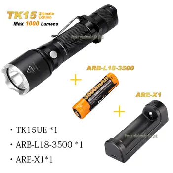 

2016 NEW Fenix TK15UE 1000 lumens Cree XP-L HI V3 LED + ARB-L18-3500 +ARE-X1 Flashlight