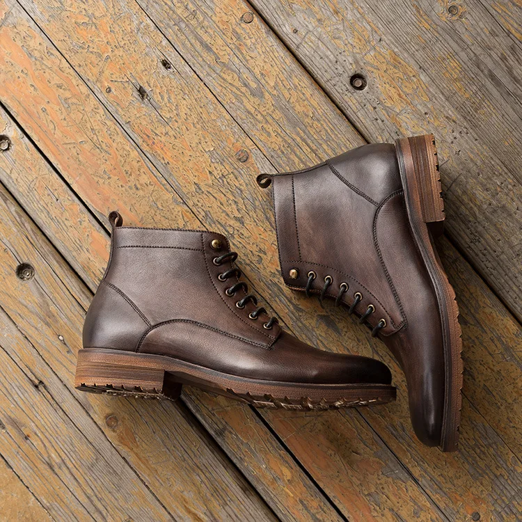 QYFCIOUFU Bota Masculina/дышащие ботинки челси на шнуровке мужская одежда из натуральной кожи модные мужские ботинки в стиле милитари Sapatos