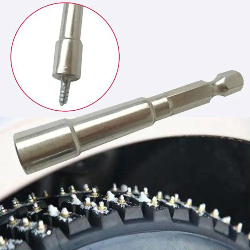 

12mm Metal Tire Stud Screws Wrench Universal Durable Wheel Winter Snow Chains Tyre Screw