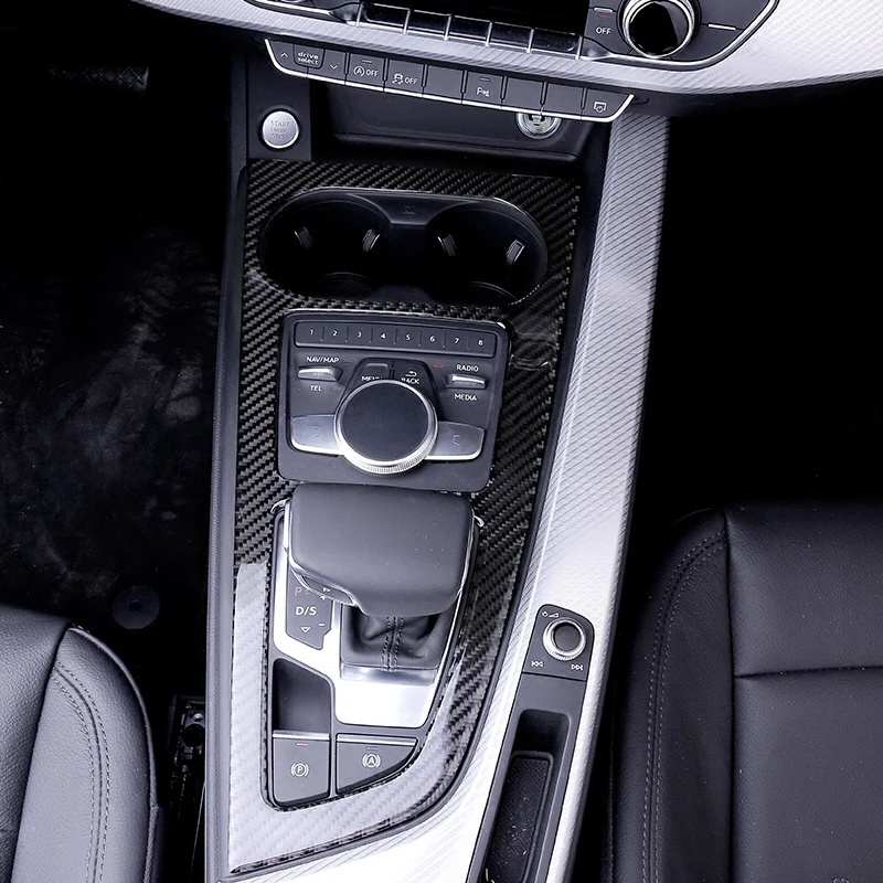 Center Console Gear Shift Panel Decoration Cover Trim For Audi A4 B9 2017-2019 LHD Carbon Fiber Car Interior Accessories | Автомобили и