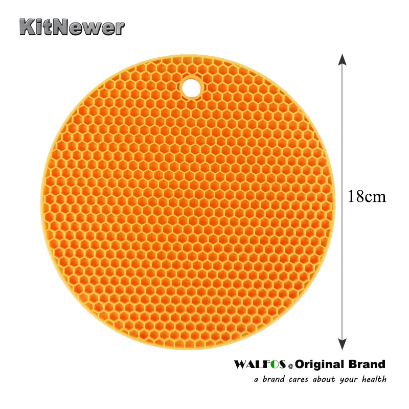 WALFOS 1 шт. толстые Нескользящие Термостойкие горячие подушечки Многофункциональные Силиконовые Прихватки, триветы, открывалки для банок и ложки подставки - Цвет: orange