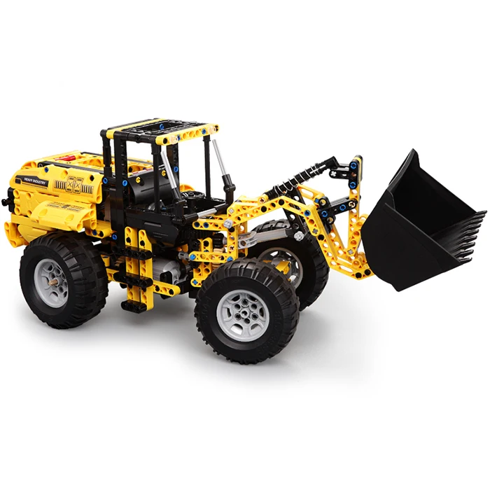 Cena CaDA ładowarka łyżkowa spychacz koparka RC klocki do budowy zestaw klocków pilot Crawler kompatybilny Legoing Technic City