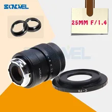 25 мм F1.4 CC ТВ для камеры наружного наблюдения+ С-образное крепление для объектива для камеры с подсветкой Fuji Fujifilm X-E2 X-E1 X-Pro1 X-M1 X-A3 X-A2 X-A1 X-T10 X-T1 C-FX с Кольцевая вспышка для макросъемки