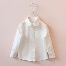 Новое поступление, блузки с длинными рукавами для маленьких девочек, милая рубашка для девочек, весенне-осенние хлопковые блузки для девочек