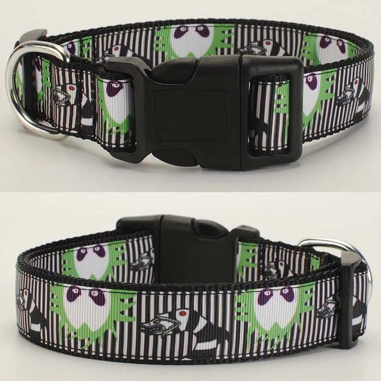 collar XL 36 to 55cm Новые тонкие продать поводок собаки, ошейник, ремень безопасности, брелок, 1 дюймов пришельцы со змеиным узором печатные ленты нейлон ремень - Цвет: collar XL 36 to 55cm