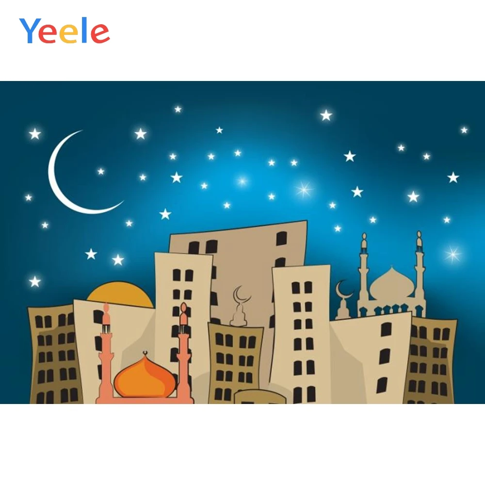 

Yeele Cartoon Muslim Crescent Mubarak Fasting Photography Backgrounds Customzied Photographic Backdrops For Photo Studio