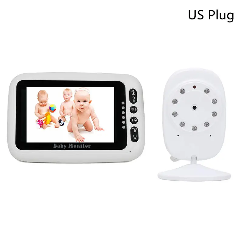 US Plug Shujin 4,3 дюймов беспроводной видео детский монитор высокой цифровой контроль сна 2Way Talk ночного видения датчик температуры - Цвет: US Plug