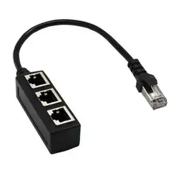 RJ45 1 до 3 способа муфтовый стыковочный переводник LAN Ethernet сплиттер адаптер 8P8C Удлинительный кабель хорошего качества