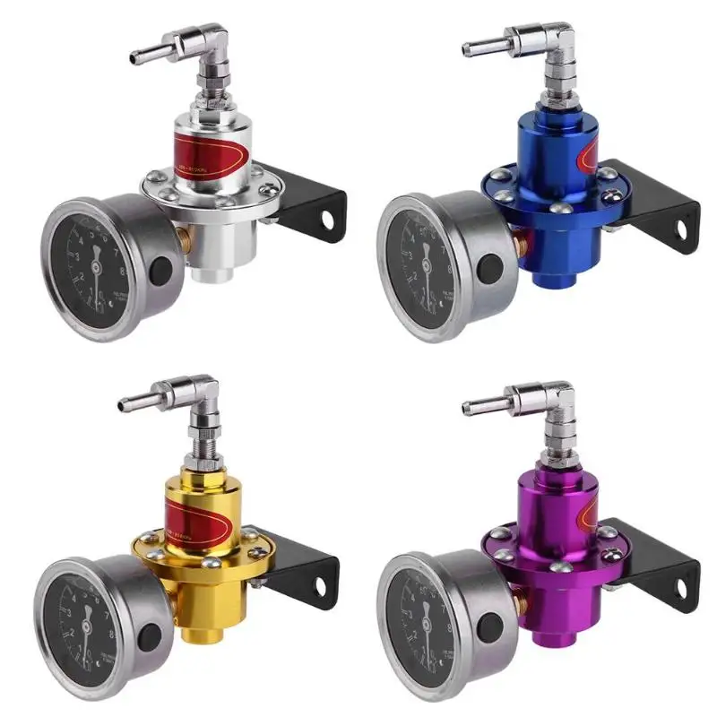 

Universal Metal Adjustable Car Fuel Pressure Regulator Fuel Booster Supercharger Auto Accessories with Oil Meter Gauge