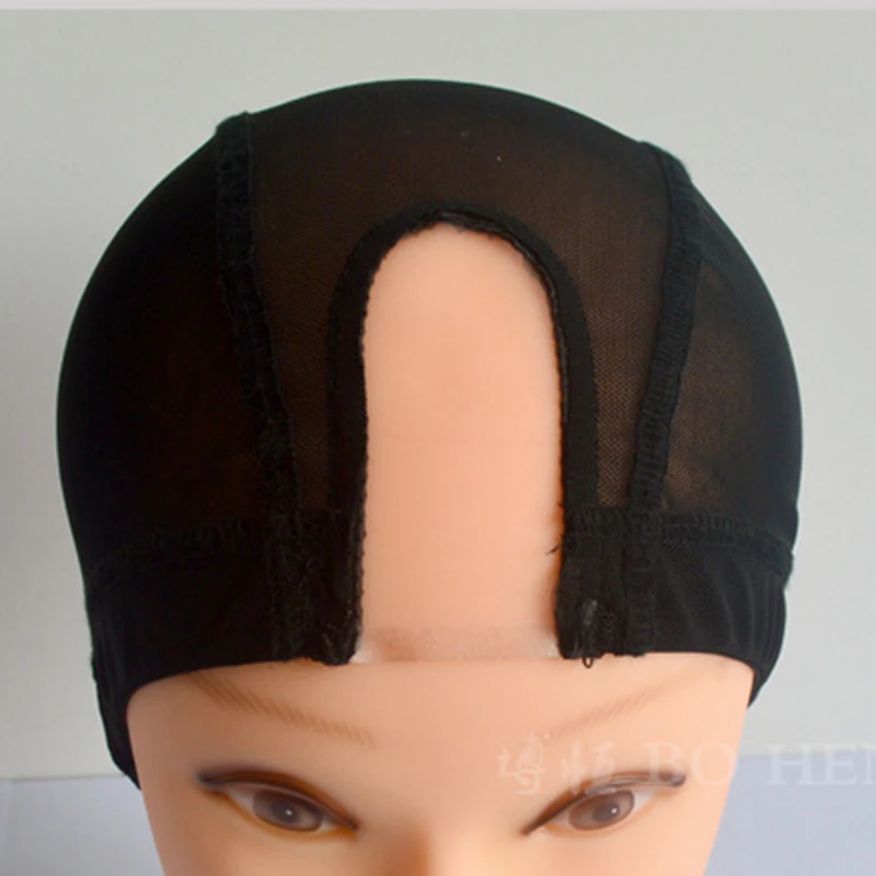 

5pcs/set U Part Shape Wig Cap Weaving Net Mesh Diy Black Stretchy Mesh Dome Weaving Caps for Making Wigs Hair Breathable