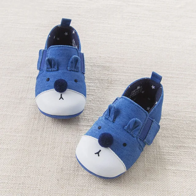 2018 Spring Baby Shoes Cute Puppy White Blue Patchwork Newborn Baby