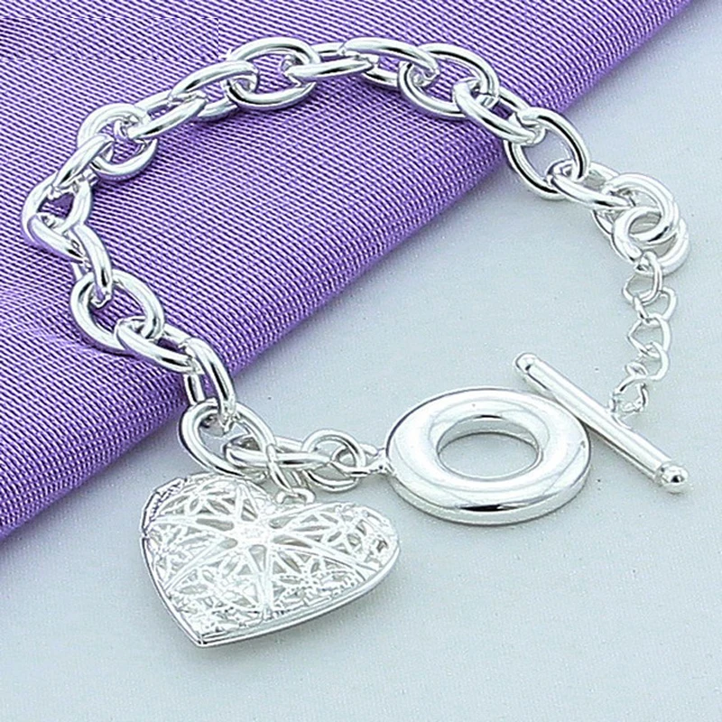 AAA 100 Sterling Silver Jewelry Female Hollow Ball Bracelet 925 Silver