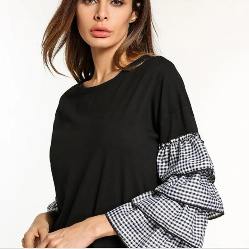 Мусульманское длинное платье Abaya клетчатый банный халат с оборками винтажное