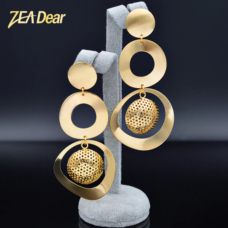 ZEADear Jewelry Vintage Big Earrings Long Drop Dangle Twisted Fairy Round For Party Wedding Daily Wear | Украшения и аксессуары
