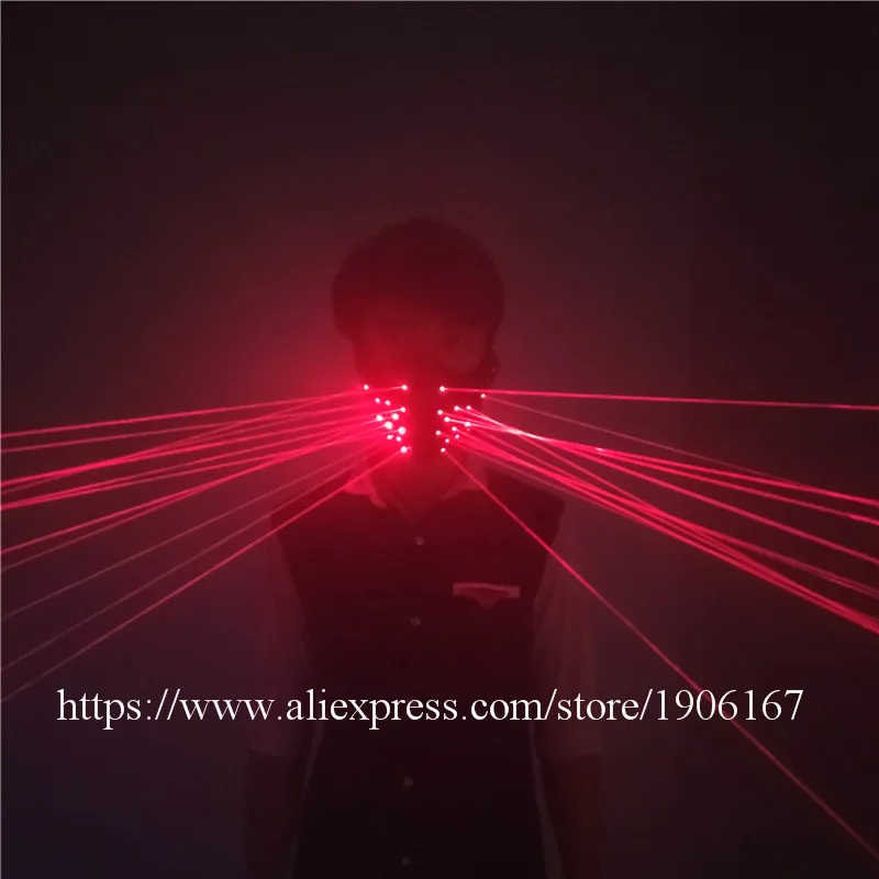 Fashion Red Laser Mask Luminous Light Up Laserman Face Mask Laser Show