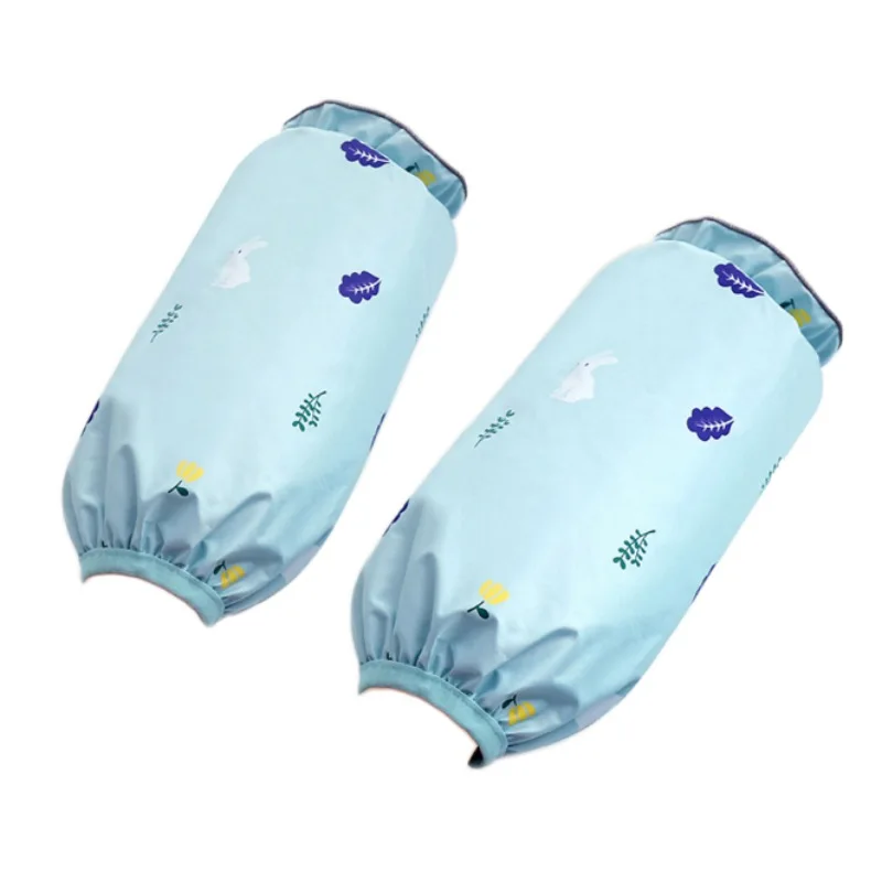 1 пара рукава полиэстер водонепроницаемый нарукавники УНИСЕКС манжеты маслостойкие предплечья рукава крышка для детей светлая цветная одежда - Цвет: Синий