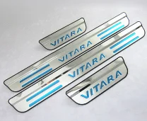 304 внутренняя внешняя накладка из нержавеющей стали/дверной порог автомобильный Стайлинг для Suzuki Vitara - Цвет: External