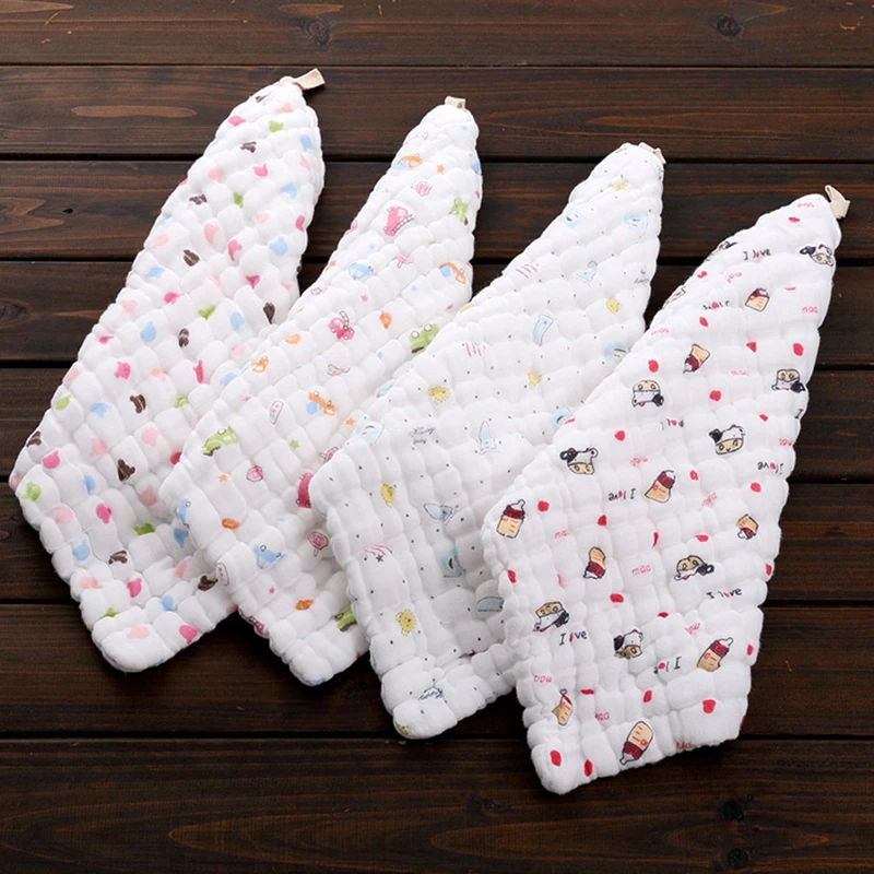 Face towel Baby Stuff for Newborns towel Bandana Handkerchief Thicken Gauze cotton cartoon Printing
