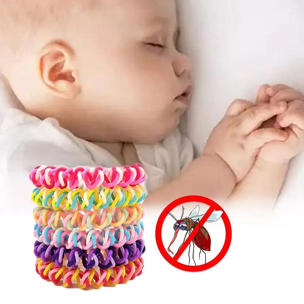 

12pcs Children's EVA Colored Mosquito Repellent Bracelets Wristbands Stay Away From Mosquito Bites Indoors And Outdoors In Stock