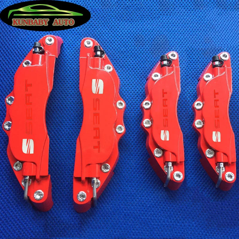 

KUNBABY Red Metal Disc Brake Caliper Covers Front And Rear Model 10 With Seat Logo For Seat Car Styling Car Accessories