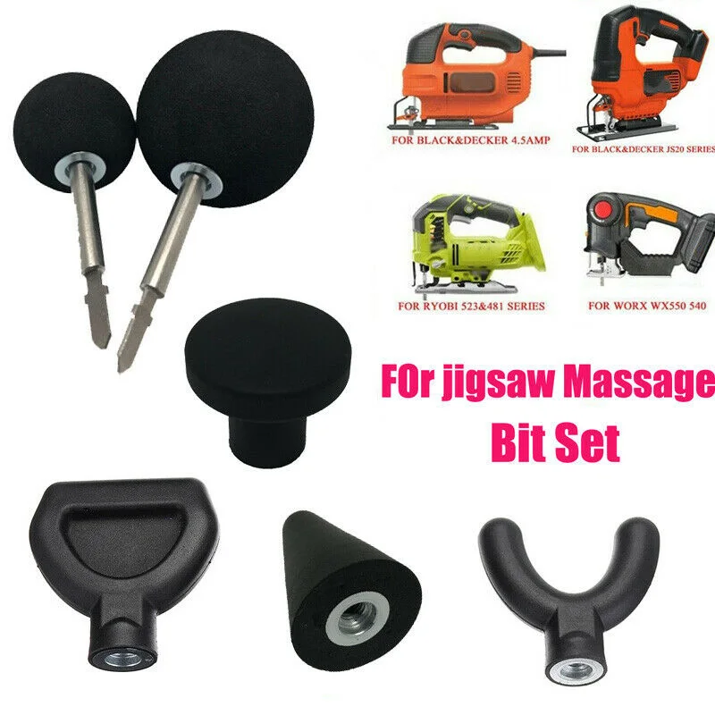 6 шт. перкуссионные массажные наконечники с 2 стержнем для массажа Jigsaw Adapter Attachment