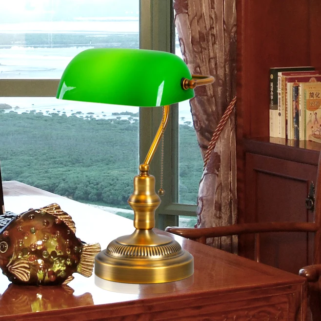 American Retro Clic Office Desk Lamp Table Bedroom Den Green American Retro Clic Office Desk Lamp Table Bedroom Den Green Cover Of Old Shanghai Bank The Republic Taiwan Lighti In Metal Halide Lamps From