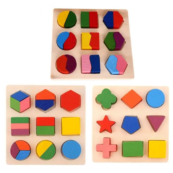 Детские деревянные Обучающие геометрические развивающие игрушки головоломка для раннего обучения по системе Монтессори игрушки 88 BM88