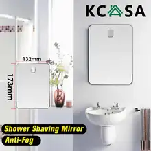 Anti Fog Shower Mirror Bathroom Acrylic Fogless Fog Free Travel Washroom Bath Wall Hook Mirrors For Man Shaving Mirror 13*17cm