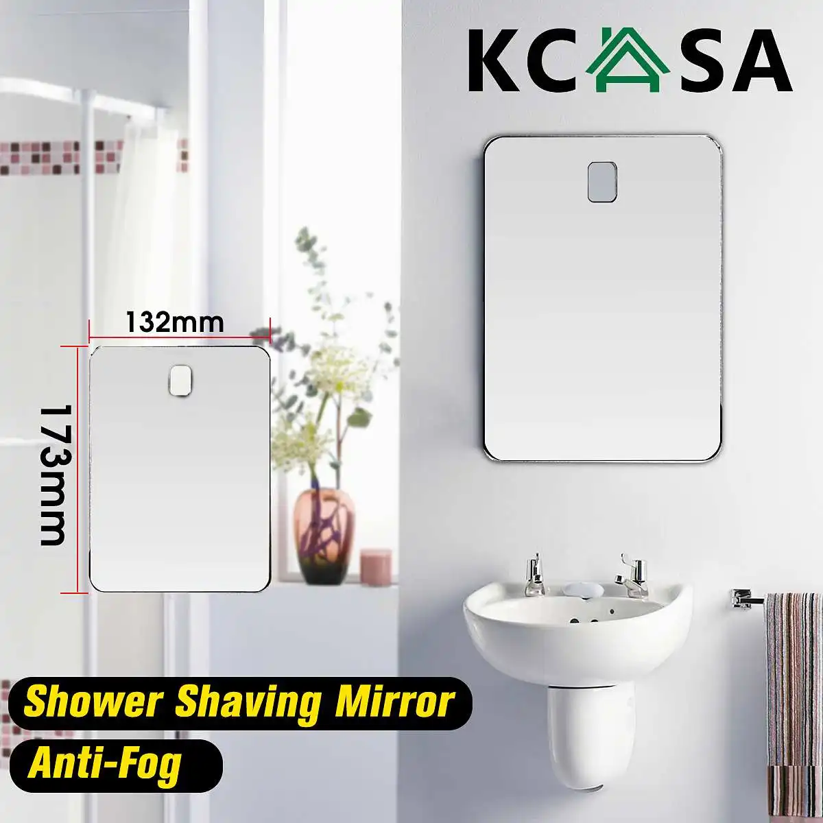 

Anti Fog Shower Mirror Bathroom Acrylic Fogless Fog Free Travel Washroom Bath Wall Hook Mirrors For Man Shaving Mirror 13*17cm