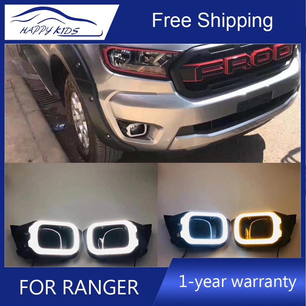 Drl высокого качества для Ford Ranger T7 2018-2019 led drl 12v дневной ходовой светильник нового