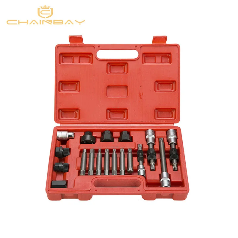 

18pcs Alternator Repair Tool of Alternator Freewheel Pulley Puller Removal Socket Tool Kit