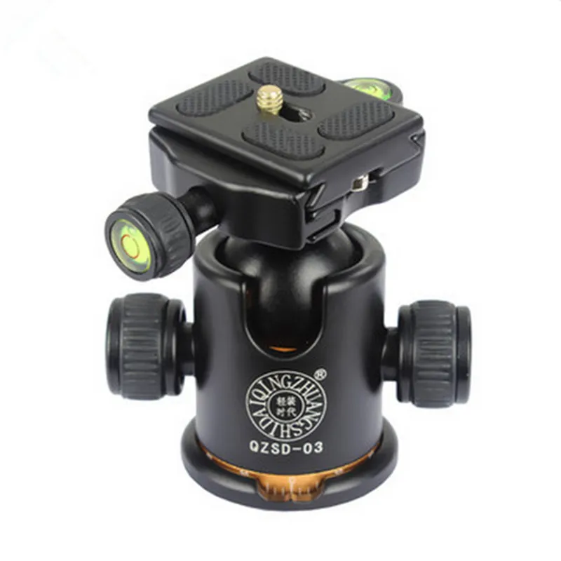 Free Shipping QZSD Q03 Professional Tripod head Ballhead Quick Release Plate Pro Camera Tripod