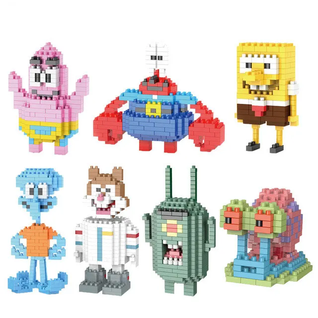 8pcs/set Cartoon Strange Creature Building Blocks Bricks Figures Models Toys 