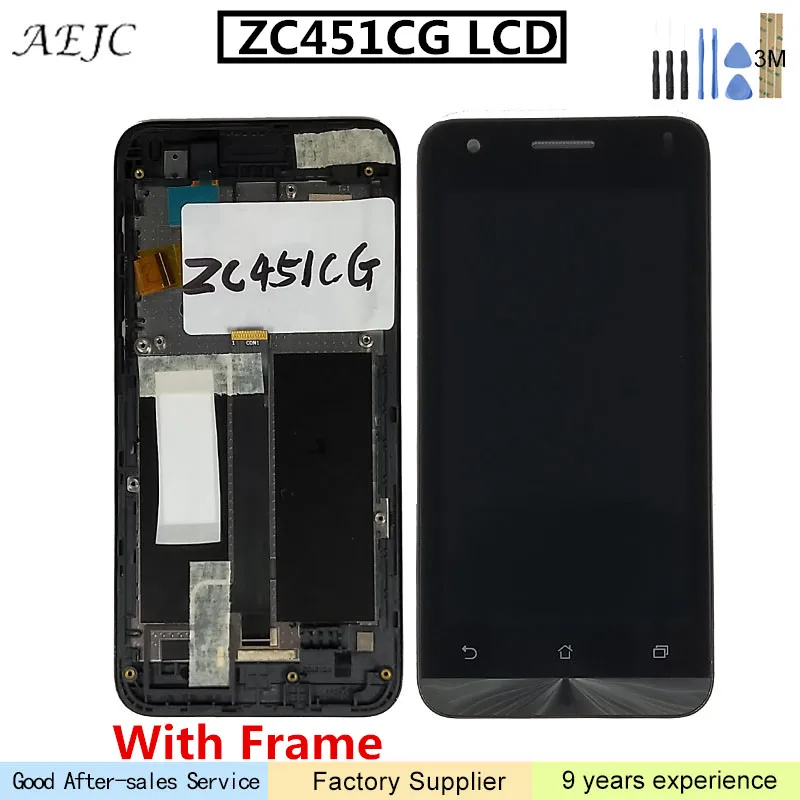 

For Asus Zenfone C ZC451CG Z007 LCD Display Matrix with Touch Screen Digitizer Full Assembly/Frame 4.5" For ZC451CG Black