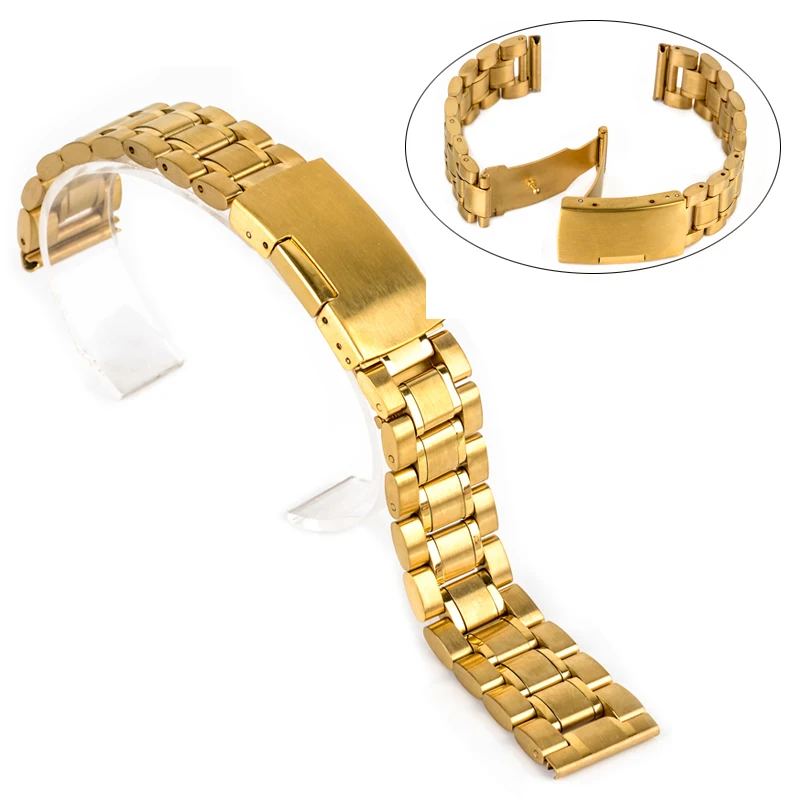 Luxury Brand Watch Accessories Watch Band 18mm 20mm 22mm 24mm Stainless Steel Strap Steel Buckle Wrist WatchBand