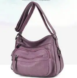 Винтажная сумка из натуральной кожи, женская сумка из коровьей кожи, сумка через плечо, горячая новинка, сумки для маленькой сумки, сумка на молнии, горячая новинка C785 - Цвет: Фиолетовый