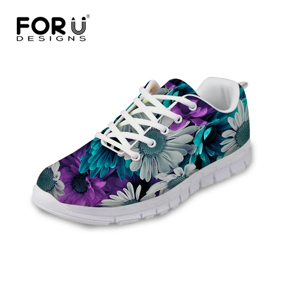 

Casual Floral Style Women Shoes Lace-up Outdoor Walking Sport Trainers Comfortable Platform Female Flats Shoes Zapatos