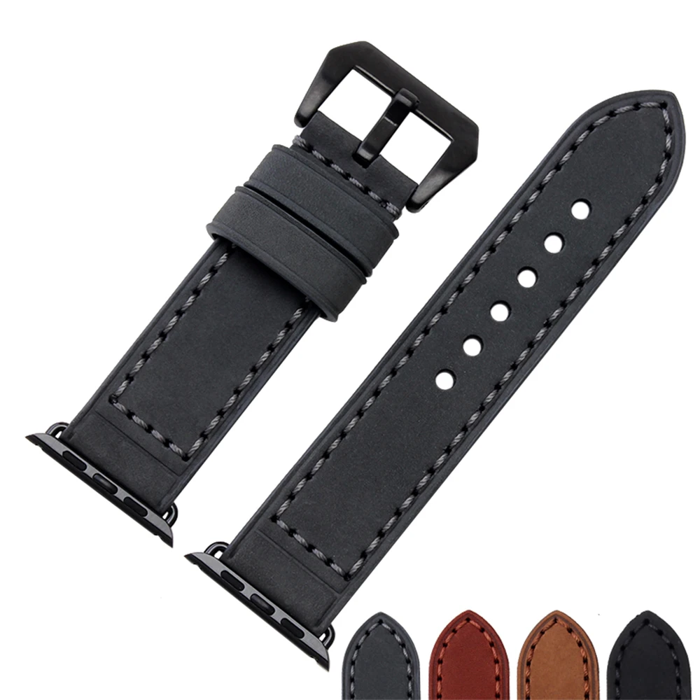 New Arrival Quality Genuine Leather Watchband For Iwatch 38mm 42mm Dial Exquisite Mens Strap-in 