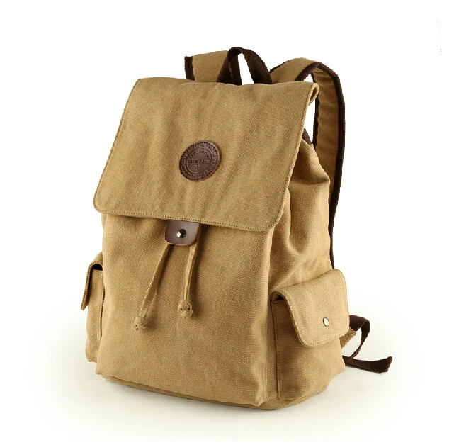 

EBOYU MultiFunction Vintage Canvas Leather Hiking Travel Military Backpack Messenger Tote Bag Video Portable Carry Case Backpack