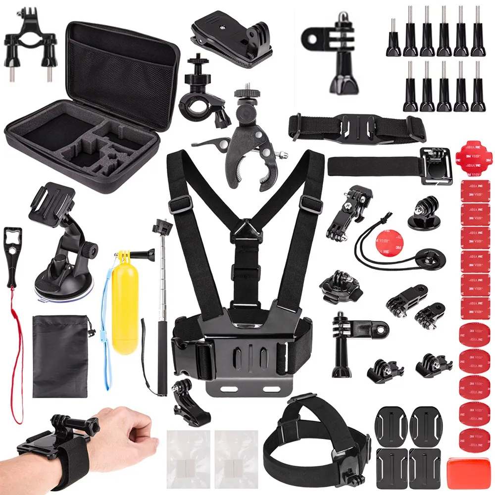 

for Gopro Accessories Kit for HD Go Pro HERO6 5 4 3 & for SJ4000/SJ5000//SJ6000/SJCAM Xiao mi Yi 4K/M20 4K/AKASO EK7000