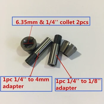 

Trimmer collet nut transfer adapter 1/4'' 6mm to 4mm 1/8'' replacement for Makita 3703 3620 3709 3710 MTR050 MTR051 MT370 MT372