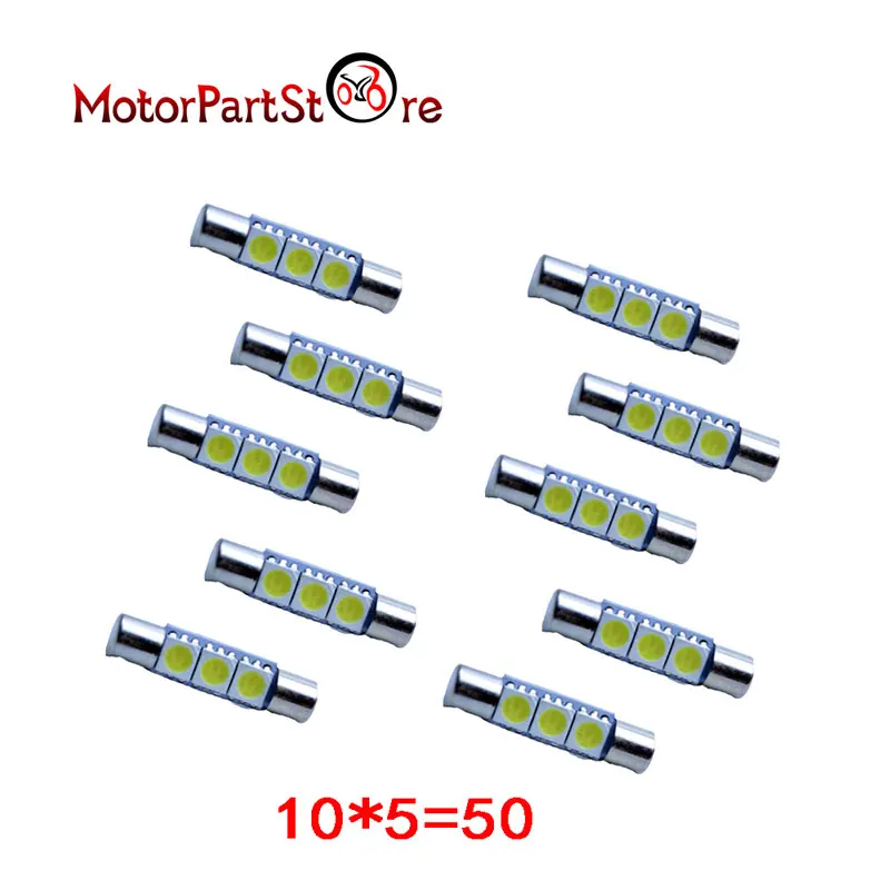 

50Pcs White 29MM 3-SMD 6641 Fuse Car LED SUN Visor Vanity Mirror Light Bulbs @15