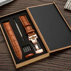Высокое качество 20 мм ремешок для часов кожаный 21 мм Мужской Женский коричневый водостойкий ремешок для часов 18 мм Натуральная сталь