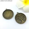 5pcs/lot 30mm Necklace Pendant Setting Antique Bronze Silver Color Glass Cabochon Blank Base Supplies for Jewelry Finding T1000 ► Photo 2/3