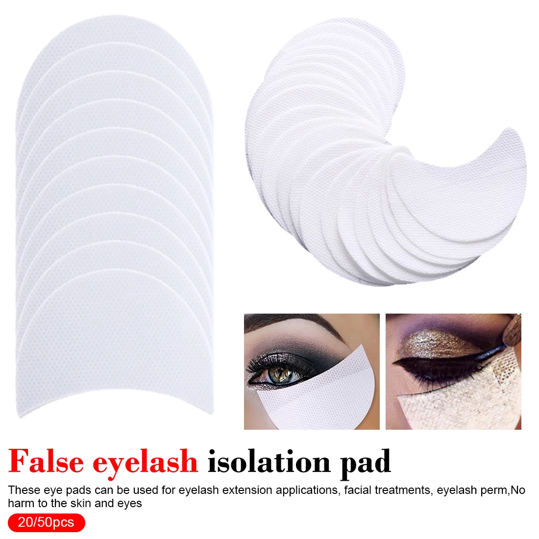 

Eyelash Extention Grafting Transfer Under Eyelash Paper Lsolation Tape Sticke 20 or 50Pcs Makeup Eye Shadow Stickers Eyeshadow