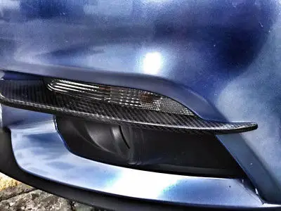 Carbon Fiber Front Fog Light Eyelid Cover Trim 2pcs for Ford Mustang 2015 - 2017