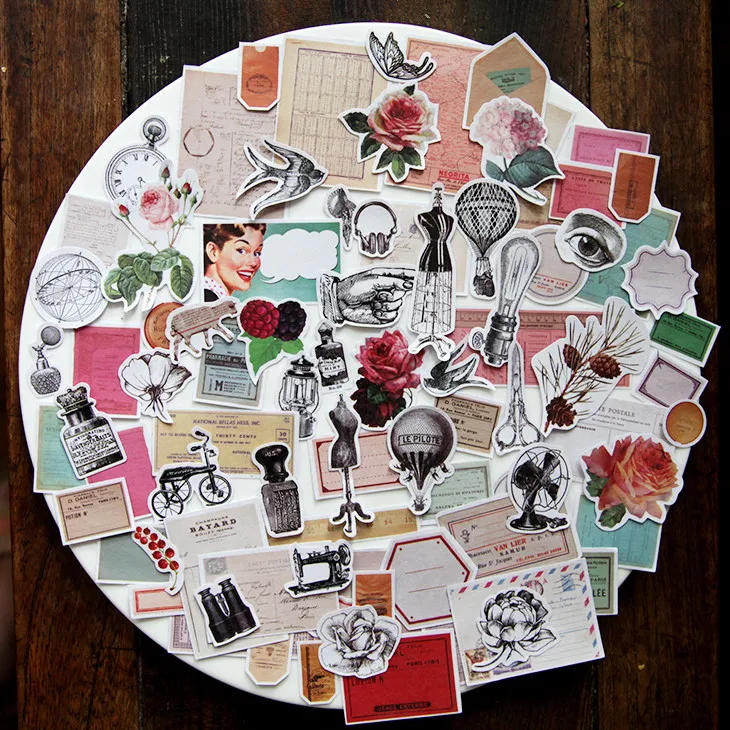 86pcs Винтаж цветок серии наклейки Скрапбукинг Happy planner/карты/бумажник карты Высокое качество нейлоновый чехол заграничного паспорта машина для изготовления журнала проекта