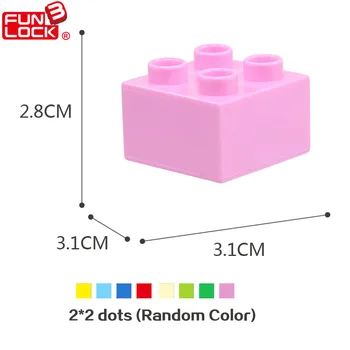 

Funlock Duplo Building Blocks Construction Toys Assembly Parts for Kids 24pcs 2x2 Dots Basic Bricks for Children