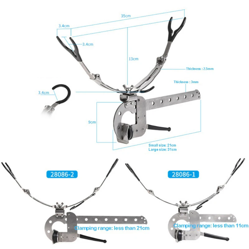 Сверхмощный держатель удочки Регулируемый складной опорный кронштейн с универсальным зажимом из нержавеющей стали на лодке